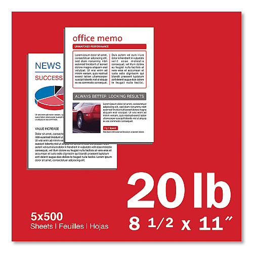 Navigator Premium Multipurpose Copy Paper, 97 Bright, 20 lb Bond Weight, 8.5 x 11, White, 500 Sheets/Ream, 5 Reams/Carton (NMP115R)