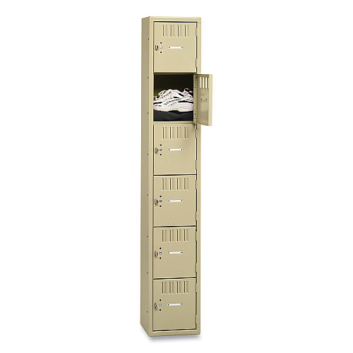 Tennsco Box Compartments, Single Stack, 12w x 18d x 72h, Sand (BS6121812ASD)