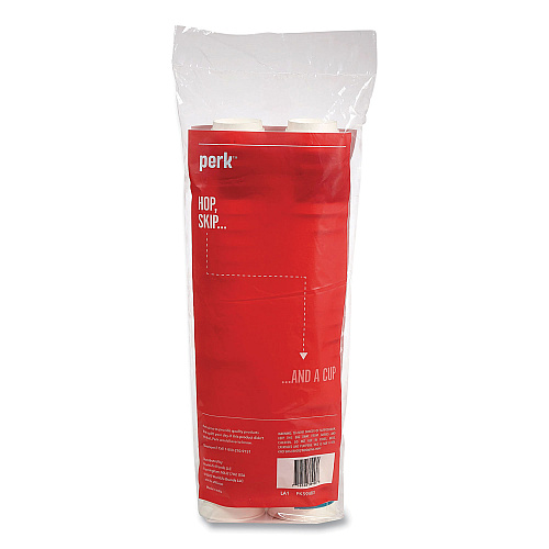 Perk Insulated Paper Hot Cups, 12 oz, White/Blue, 40/Pack (59483)