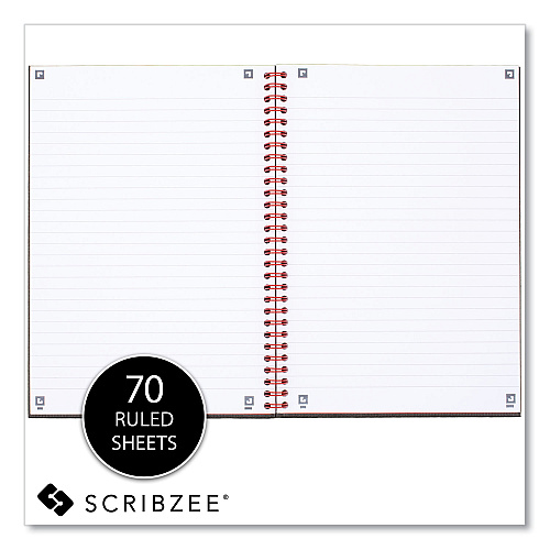 Black n' Red Hardcover Twinwire Notebooks, SCRIBZEE Compatible, 1-Subject, Wide/Legal Rule, Black Cover, (70) 9.88 x 6.88 Sheets (400110532)