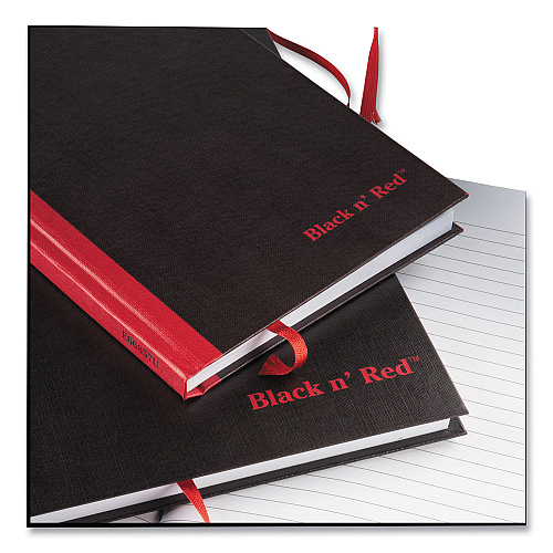 Black n' Red Hardcover Casebound Notebooks, SCRIBZEE Compatible, 1-Subject, Wide/Legal Rule, Black Cover, (96) 8.25 x 5.63 Sheets (E66857)