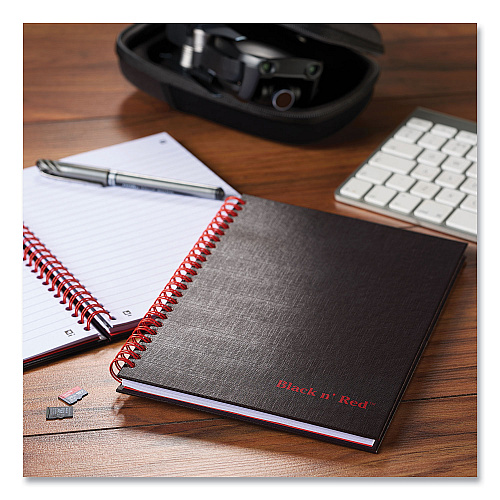 Black n' Red Hardcover Twinwire Notebooks, SCRIBZEE Compatible, 1-Subject, Wide/Legal Rule, Black Cover, (70) 9.88 x 6.88 Sheets (400110532)