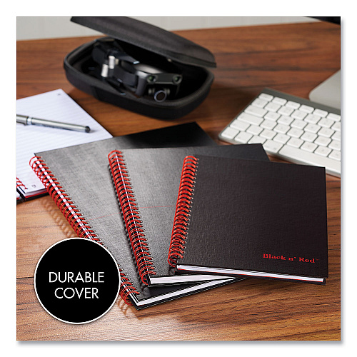 Black n' Red Hardcover Twinwire Notebooks, SCRIBZEE Compatible, 1-Subject, Wide/Legal Rule, Black Cover, (70) 8.25 x 5.88 Sheets (L67000)