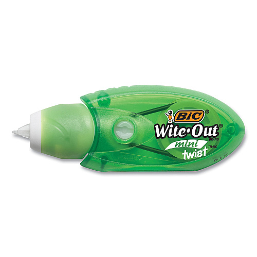 BIC Wite-Out Mini Twist Correction Tape, Non-Refillable, Blue/Fuchsia Applicators 0.2" x 314", 2/Pack (WOMTP21)