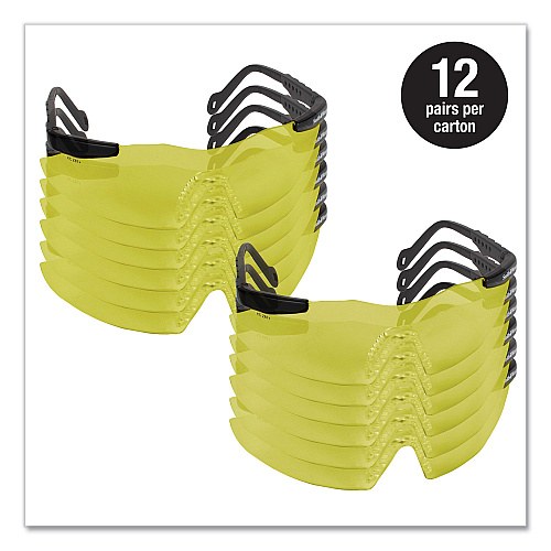 Smith & Wesson Magnum 3G Safety Eyewear, Black Frame, Yellow/Amber Lens, 12/Box (19826)