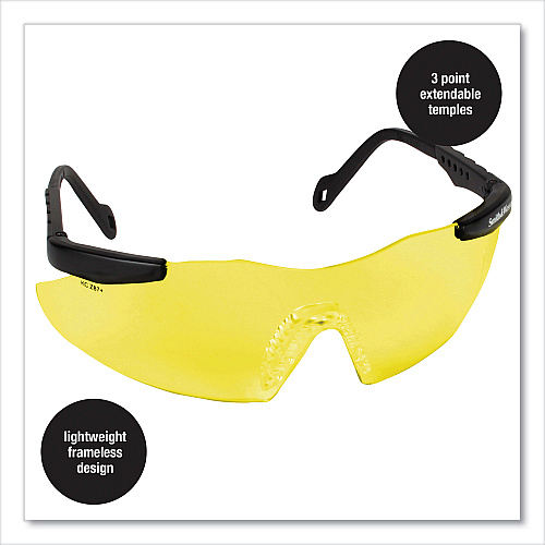 Smith & Wesson Magnum 3G Safety Eyewear, Black Frame, Yellow/Amber Lens, 12/Box (19826)