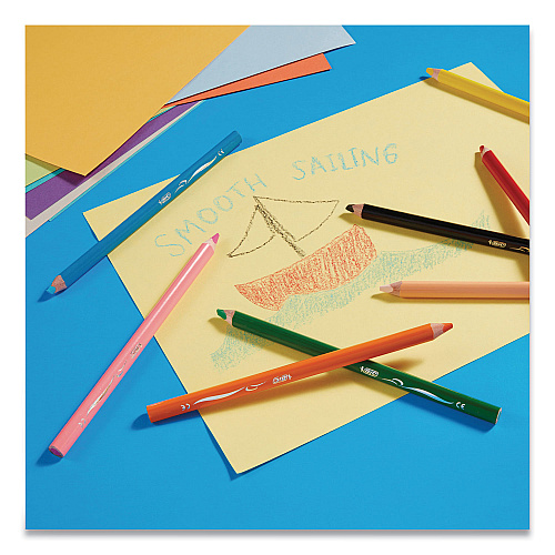 BIC Kids Coloring Combo Pack in Durable Case, 12 Each: Colored Pencils, Crayons, Markers (BKXP36AST)