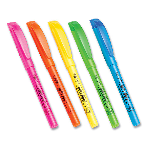 BIC Brite Liner Highlighter Value Pack, Assorted Ink Colors, Chisel Tip, Assorted Barrel Colors, 24/Set (BL241AST)