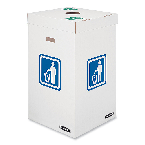Bankers Box Waste and Recycling Bin, 42 gal, White, 10/Carton (7320101)