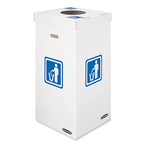Bankers Box Waste and Recycling Bin, 50 gal, White, 10/Carton (7320201)