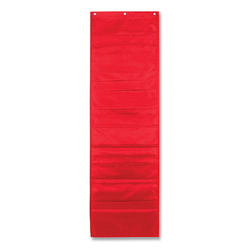 Carson-Dellosa Storage Pocket Chart, 10 Pockets, Hanger Grommets, 14 x 47, Red (CD5653)
