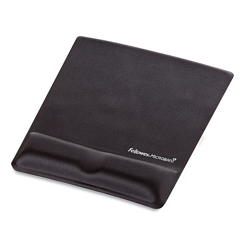 Fellowes Ergonomic Memory Foam Wrist Support with Attached Mouse Pad, 8.25 x 9.87, Black (9181201)