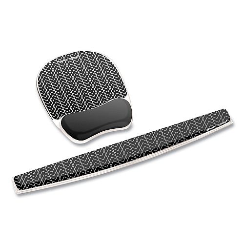 Fellowes Photo Gel Keyboard Wrist Rest with Microban Protection, 18.5 x 2.31, Chevron Design (9550001)