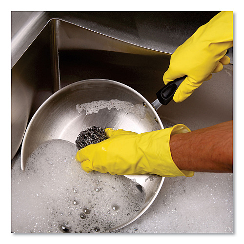 Boardwalk&reg; Stainless Steel Scrubber, Steel Gray, 12 Scrubbers (BWK50)