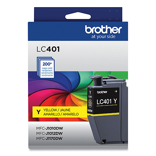 Brother LC401YS Ink, 200 Page-Yield, Yellow