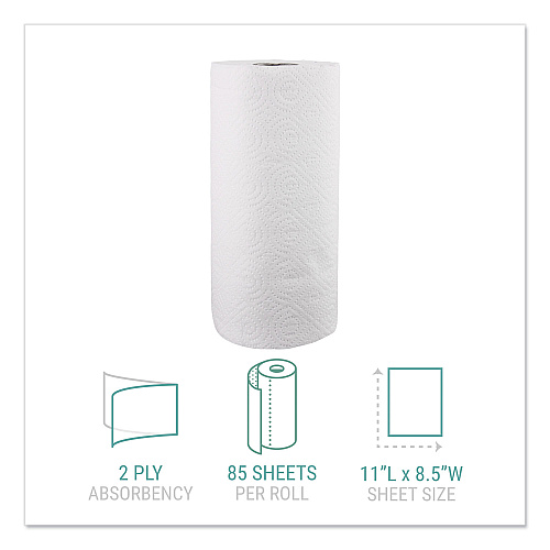 Windsoft Kitchen Roll Towels, 2-Ply, 11 x 8.5, White, 85/Roll (WIN122085RL)