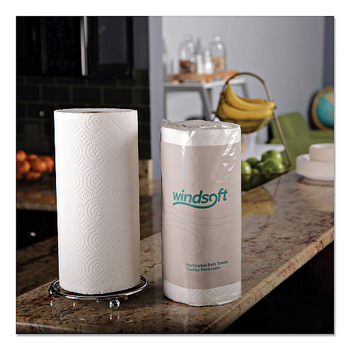 Windsoft Kitchen Roll Towels, 2-Ply, 11 x 8.8, White, 100/Roll, 30 Rolls/Carton (WIN1220CT)