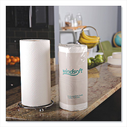 Windsoft Kitchen Roll Towels, 2-Ply, 11 x 8.8, White, 100/Roll (WIN1220RL)