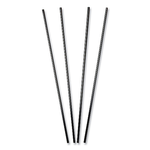 AmerCareRoyal Sip Straws, 7.5", Plastic, Black, 10,000/Carton (S1525BK7)