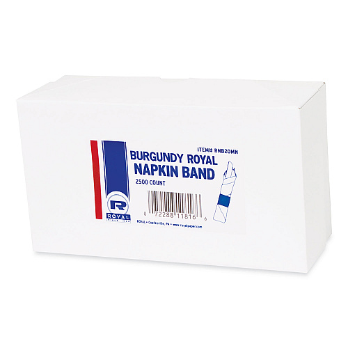 AmerCareRoyal Napkin Bands, Burgundy, 2500/Pack, 8 Packs/Carton (RNB20MN)