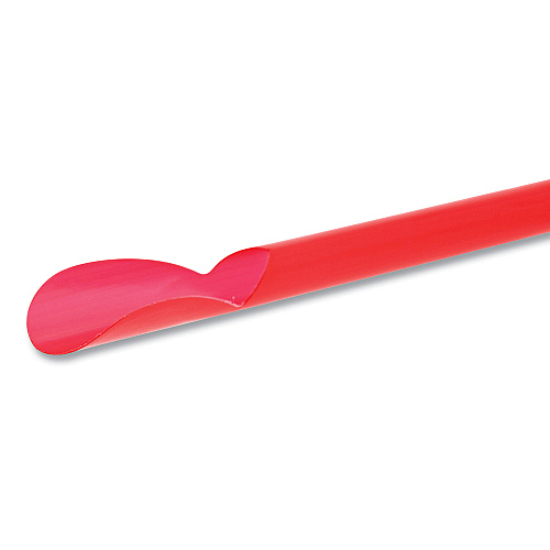 AmerCareRoyal Jumbo Spoon Straw, 10.25", Plastic, Red, 300/Pack, 18 Packs/Carton (RJSS10)