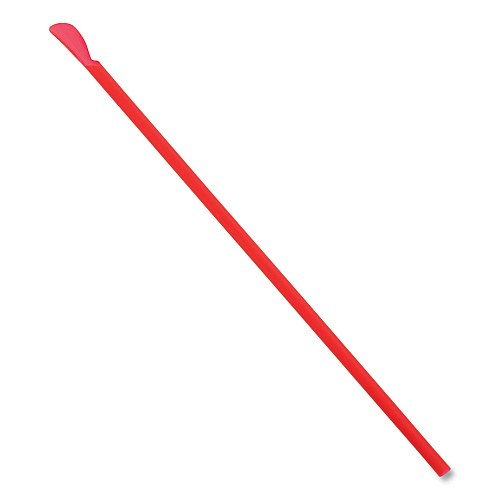 AmerCareRoyal Jumbo Spoon Straw, 10.25", Plastic, Red, 300/Pack, 18 Packs/Carton (RJSS10)