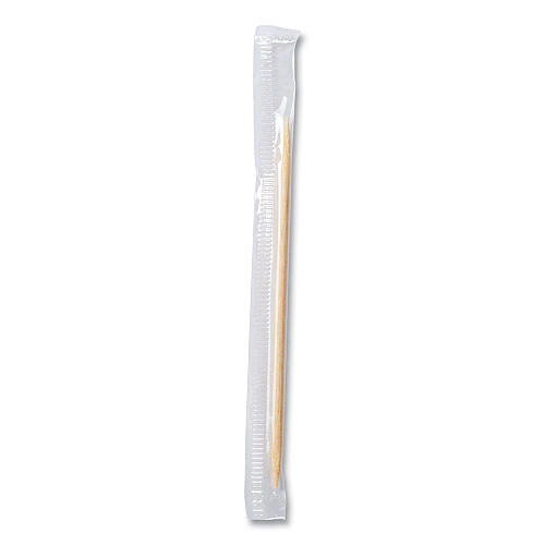 AmerCareRoyal Cello-Wrapped Round Wood Toothpicks, 2.5", Natural, 1,000/Box, 15 Boxes/Carton (RIW15)