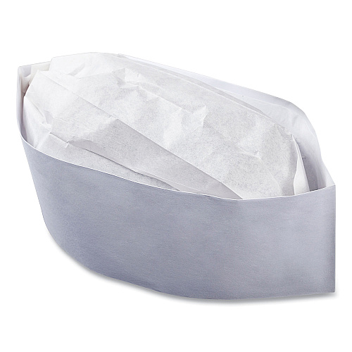 AmerCareRoyal Classy Cap, Crepe Paper, Adjustable, One Size Fits All, White, 100 Caps/Pack, 10 Packs/Carton (RCC2W)
