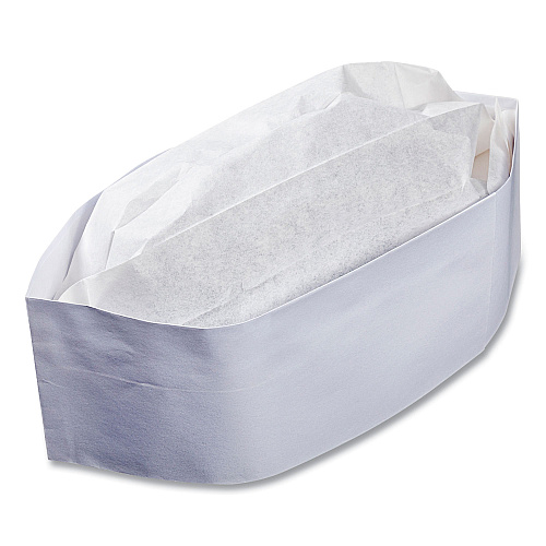 AmerCareRoyal Classy Cap, Crepe Paper, Adjustable, One Size Fits All, White, 100 Caps/Pack, 10 Packs/Carton (RCC2W)