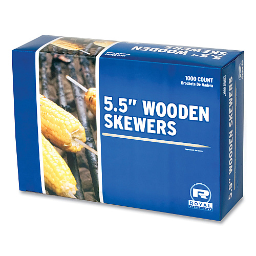 AmerCareRoyal Bamboo Skewers, Paper, 5.5", Brown, 10,000/Carton (R814)