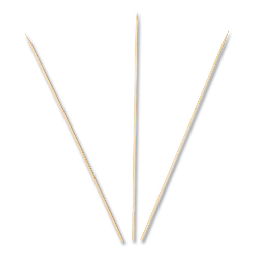 AmerCareRoyal Bamboo Skewers, Paper, 10", White, 100/Pack, 10 Packs/Box, 12 Boxes/Carton (R813)