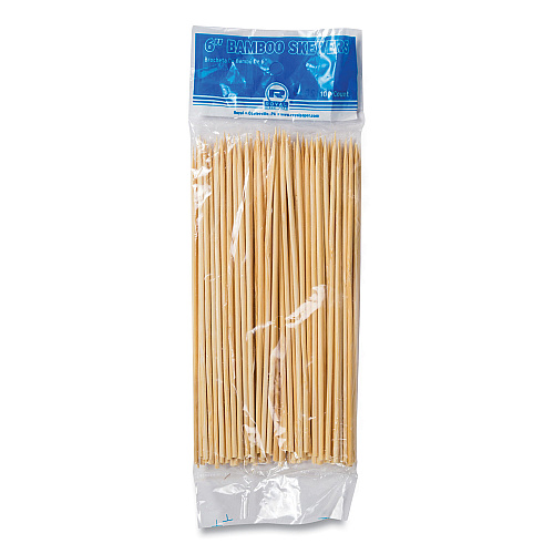 AmerCareRoyal Bamboo Skewers, Paper, 6", Natural, 100/Pack (R806)