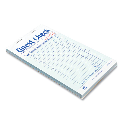 AmerCareRoyal Guest Check Pad, 17 Lines, Two-Part Carbonless, 3.6 x 6.7, 50 Forms/Pad, 50 Pads/Carton (GC70002)