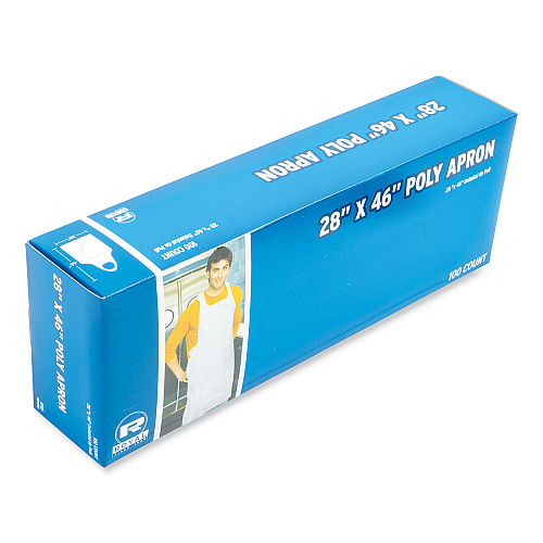 AmerCareRoyal Poly Apron, 28 x 46,  One Size Fits All, White, 100/Pack, 10 Packs/Carton (DA2846)
