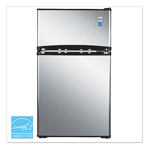 Avanti Counter-Height 3.1 Cu. Ft Two-Door Refrigerator/Freezer, Black/Stainless Steel (RA31B3S)
