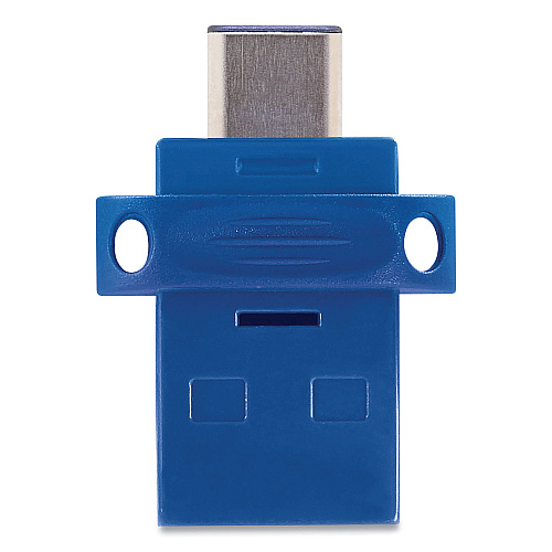 Verbatim Store n' Go Dual USB 3.0 Flash Drive for USB-C Devices, 64 GB, Blue (99155)