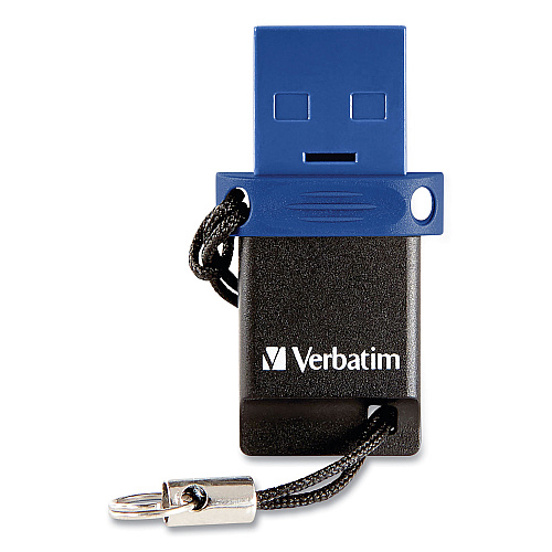 Verbatim Store n' Go Dual USB 3.0 Flash Drive for USB-C Devices, 64 GB, Blue (99155)