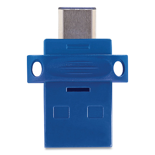 Verbatim Store n' Go Dual USB 3.0 Flash Drive for USB-C Devices, 32 GB, Blue (99154)