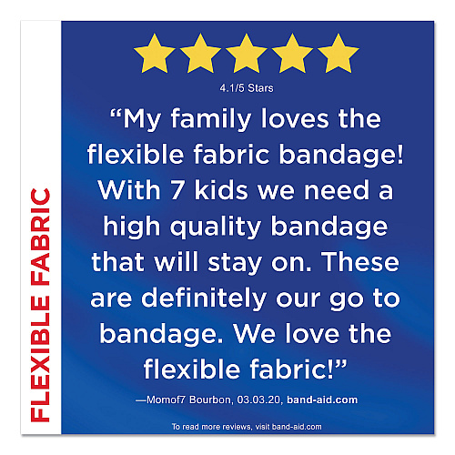 BAND-AID Flexible Fabric Extra Large Adhesive Bandages, 1.75 x 4, 10/Box (5685)