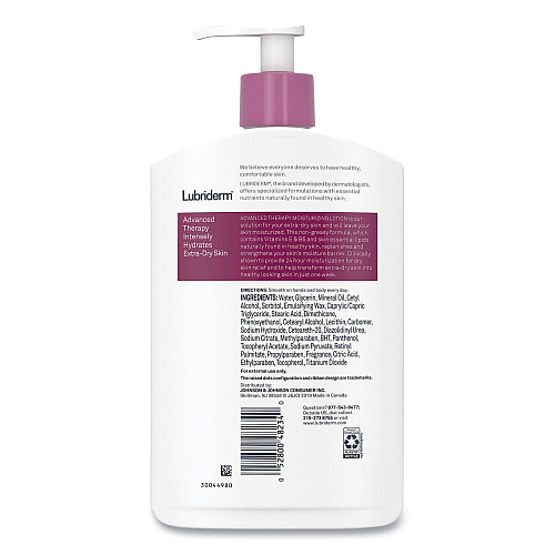 Lubriderm Advanced Therapy Moisturizing Hand/Body Lotion, 16 oz Pump Bottle, 12/Carton (48322)