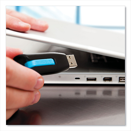 Verbatim Store 'n' Go V3 USB 3.0 Drive, 16 GB, Black/Blue (49176)