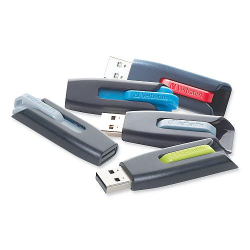 Verbatim Store 'n' Go V3 USB 3.0 Drive, 128 GB, Black/Gray (49189)