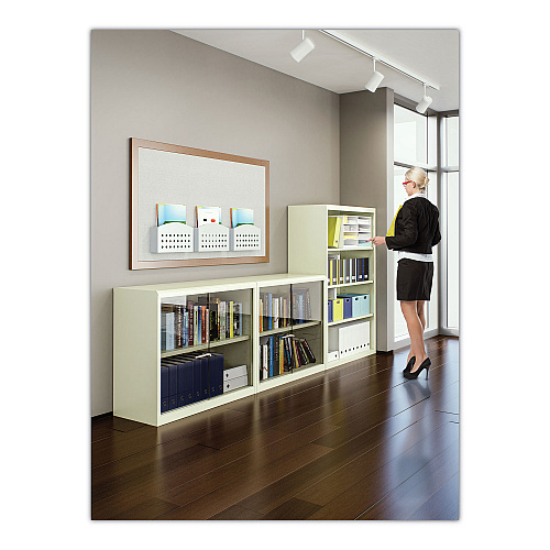 Tennsco Metal Bookcase, Two-Shelf, 34.5w x 13.5d x 28h, Putty (B30PY)