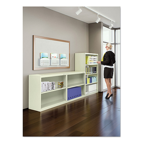 Tennsco Metal Bookcase, Six-Shelf, 34.5w x 13.5h x 78h, Putty (B78PY)