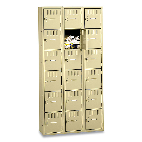 Tennsco Box Compartments, Triple Stack, 36w x 18d x 72h, Sand (BS6121812CSD)