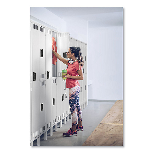 Tennsco Double Tier Locker with Legs, Triple Stack, 36w x 18d x 78h, Medium Gray (DTS1218363MG)