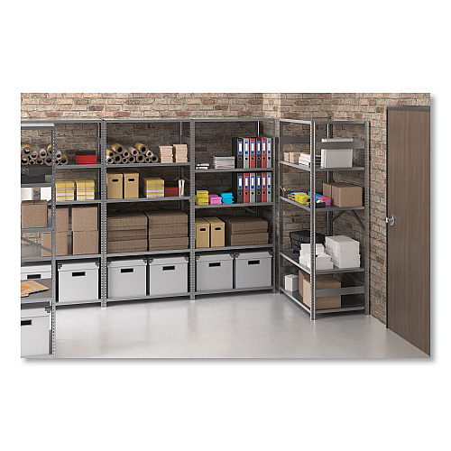 Tennsco Closed Commercial Steel Shelving, Five-Shelf, 36w x 24d x 75h, Medium Gray (ESPC2436MGY)