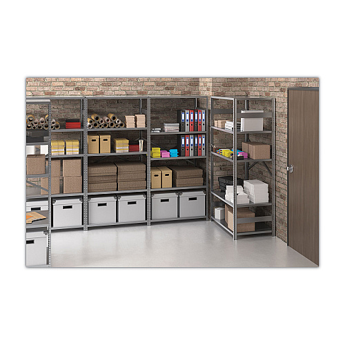 Tennsco Closed Commercial Steel Shelving, Six-Shelf, 36w x 24d x 75h, Medium Gray (ESPC62436MGY)