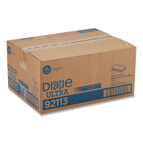 Dixie 1/6-Fold Linen Replacement Towels, 13 x 17, White, 200/Box, 4 Boxes/Carton (92113)