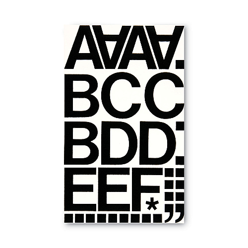 Chartpak Press-On Vinyl Letters and Numbers, Self Adhesive, Black, 2"h, 77/Pack (01050)
